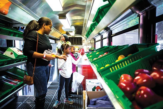 Catch the Fresh Stop Bus, a farmers market on wheels