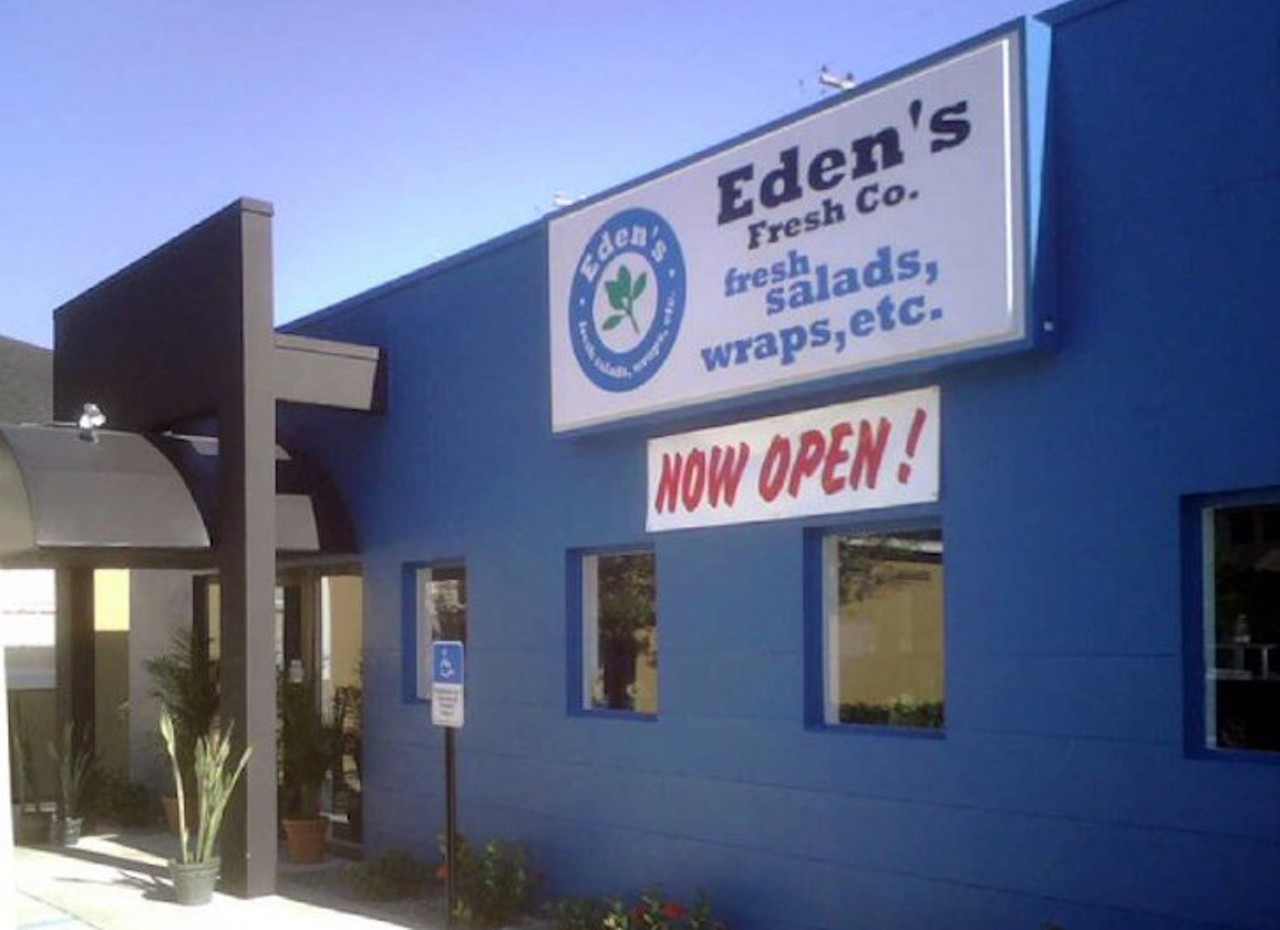 Eden's Fresh  
1330 N. Orange Ave., Winter Park, 407-647-3336
201 S Orange Ave., 407-826-1524
2305 Edgewater Drive, 407-377-5570
There are 11 different salads from which to choose, and if none tickles your fancy, create your own from Eden&#146;s 37 available &#147;tossings&#148; and 12 dressings. It should be noted that the items above, though ordered &#147;small,&#148; are enormous portions, but really &#150; eating too much salad is like taking too many naps; how bad for you could it possibly be?
Photo via Eden's Fresh/Facebook