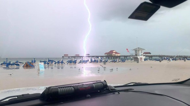 Clearwater Police capture shocking photos of lightning striking popular beach