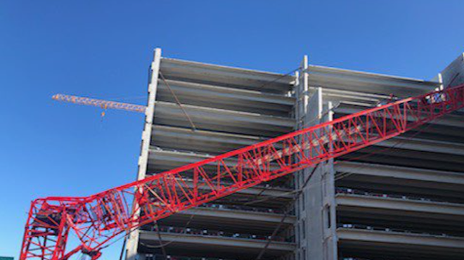 Crane collapse at AdventHealth parking garage hospitalizes one worker
