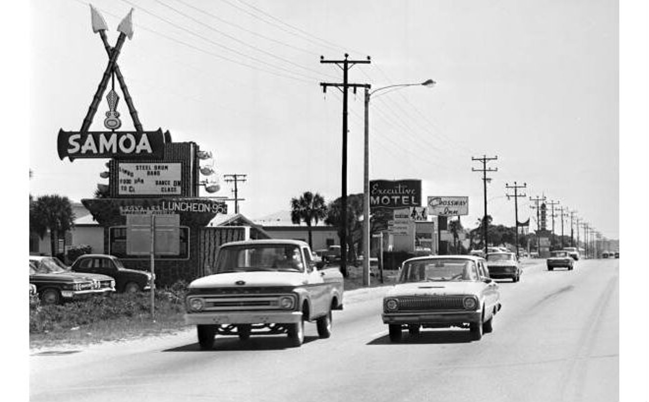 Florida Highway A1A looking south on Motel Row, 1960s