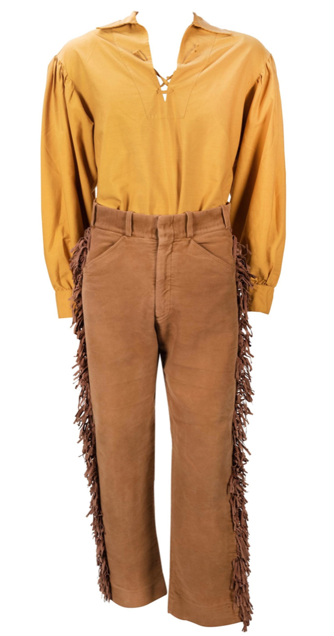 Disneyland Davy Crockett Canoes costume
Estimated Sale Price: $900-1,200 
This uniform was worn by cast members who ran the Davy
Crockett Canoes on the Rivers of America and includes a shirt and pants.
