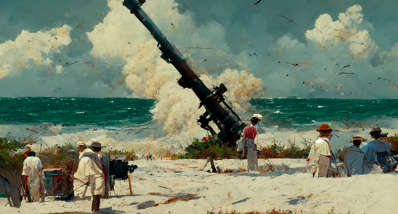 Enjoy these AI-generated paintings of rednecks shooting at hurricanes ahead of Hurricane Ian