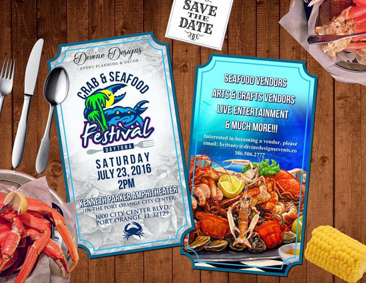 Crab & Seafood Festival
1000 City Center Blvd. Port Orange, July 23, 2-8 p.m.
This is a free event in the Kenneth Parker Amphitheater where you&#146;ll find lots of seafood vendors, arts and crafts. They will also be featuring live entertainment from the Roscoe Jenkins Band. 
Photo via Divine Designs Event Planning & Decor LLC