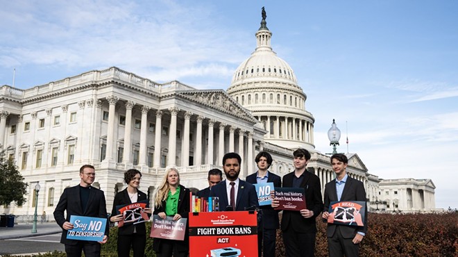 Florida Member of Congress Maxwell Frost (D-Florida) announces a new proposal to help school districts across the U.S. fight book banning efforts. Dec. 5, 2023.