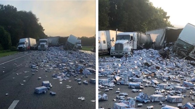 Florida highway shuts down after trucks spill massive load of Coors Lights
