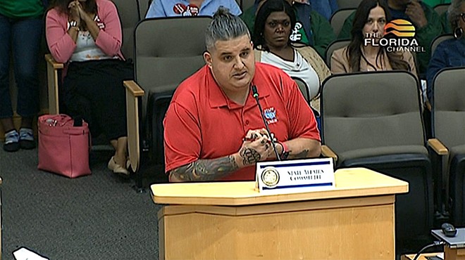 Union representative Curtis Hierro speaks out against a 2023 Florida law targeting public sector unions.