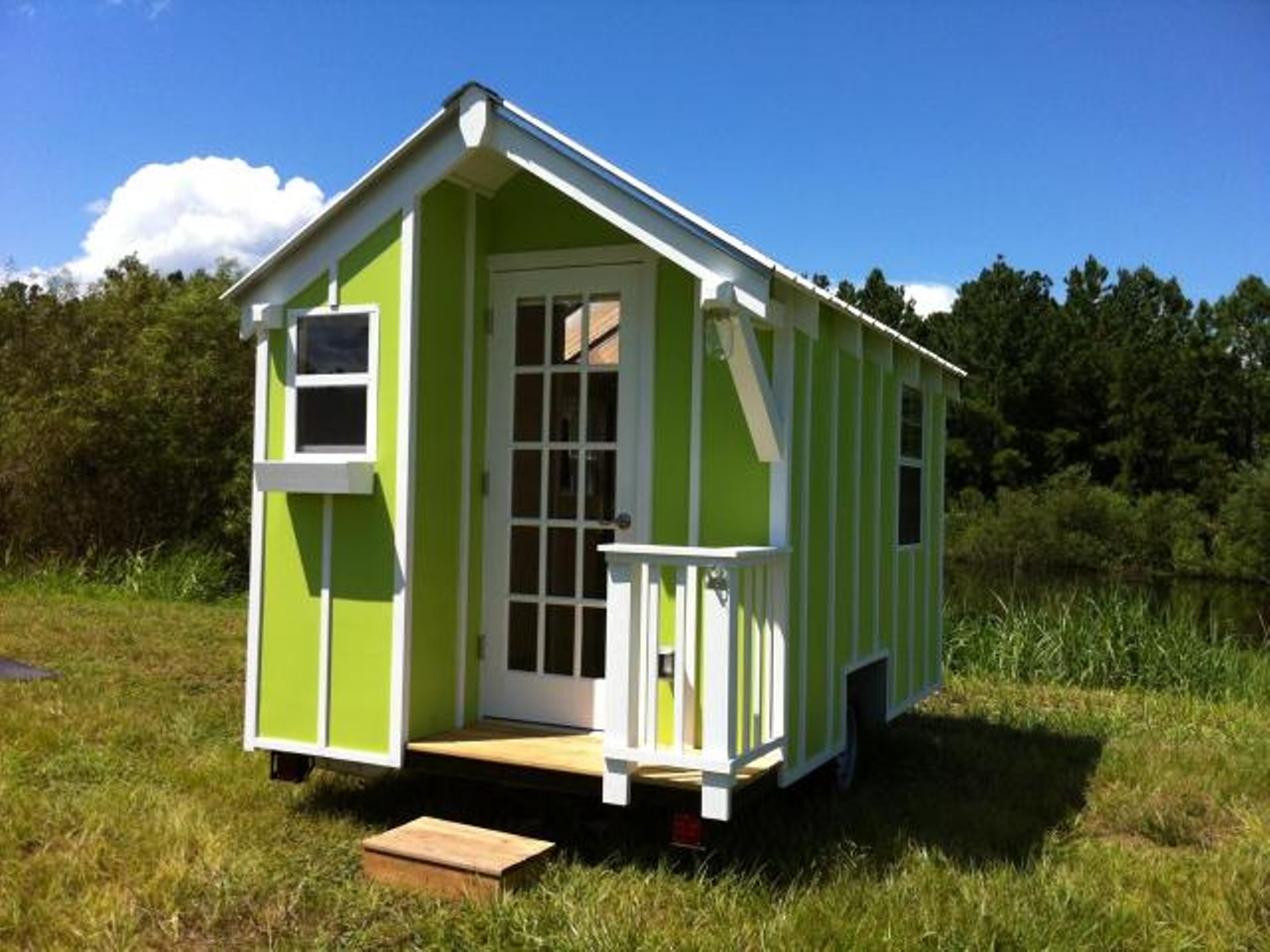 The 72 SF Tiny House
Location: Eustis
Price: $16999
Size: 72 sq ft 
The lime green paint job is fun.