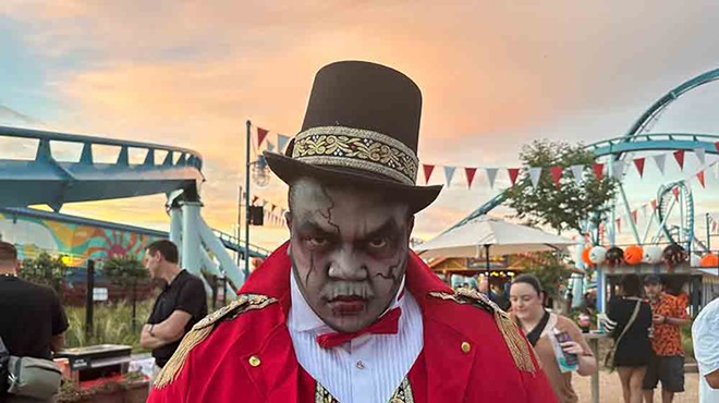 A scare actor at SeaWorld's Howl-O-scream