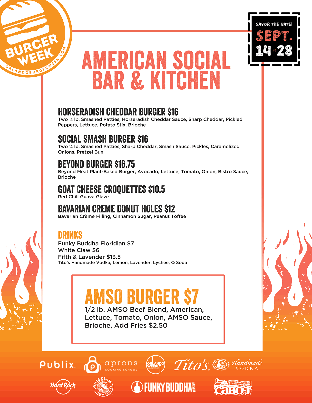 Here are all of the menus for Orlando Burger Week 2022