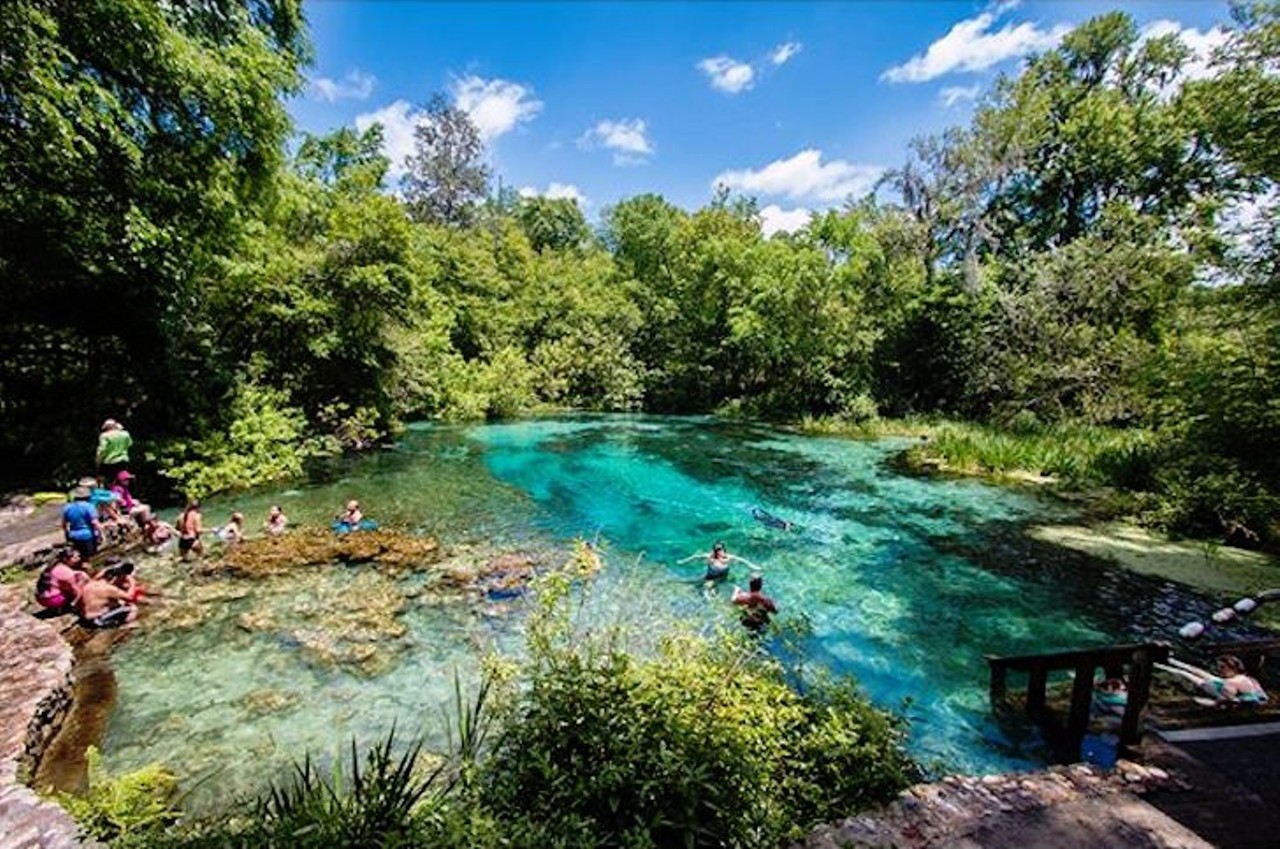 Ichetucknee Springs
12087 Southwest U.S. Highway 27, Fort White |  Distance: 2 hours and 10 minutes
Back in the early 1900s, this spring was used to mine phosphate, which you can still see clustered around the water&#146;s edge. Ichetucknee is best known for its tubing, so prepare to float lazily through the spring alongside otters, beavers and wood ducks.
Photo via iamerica4/Instagram