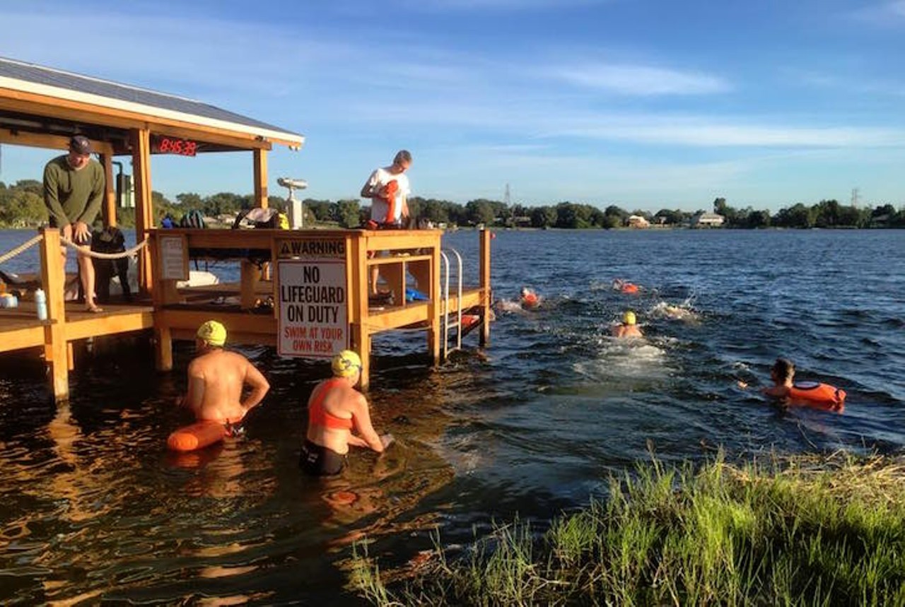 Lake Cane
6645 Lake Cane Drive, Orlando | Distance: 22 minutes
According to the folks at Lucky&#146;s Lake Swim, your inevitable swim guide here, alligators are provided for free, the lake is solar heated, there&#146;s a 1 in 142,857,140 chance you&#146;ll catch Naegleria and if you show them your YMCA card for a free swim they&#146;ll make you do three math problems. No worries, though, they don&#146;t actually charge for swims.
Photo via  Lucky's Lake Swim/Facebook