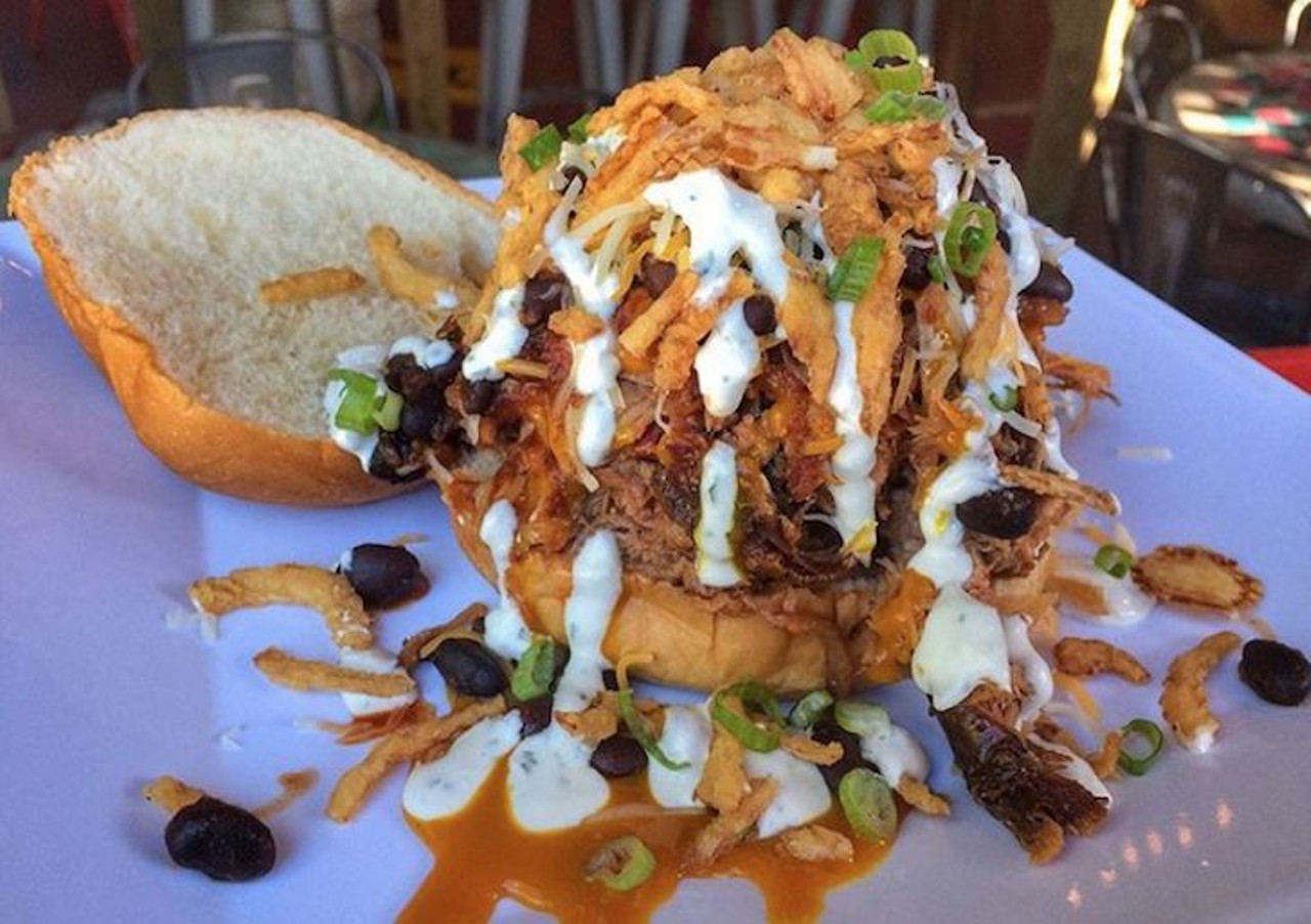Try this:This is the chili pig ... good luck keeping all of that in the buns.
Photo via yellowdogeats/Instagram