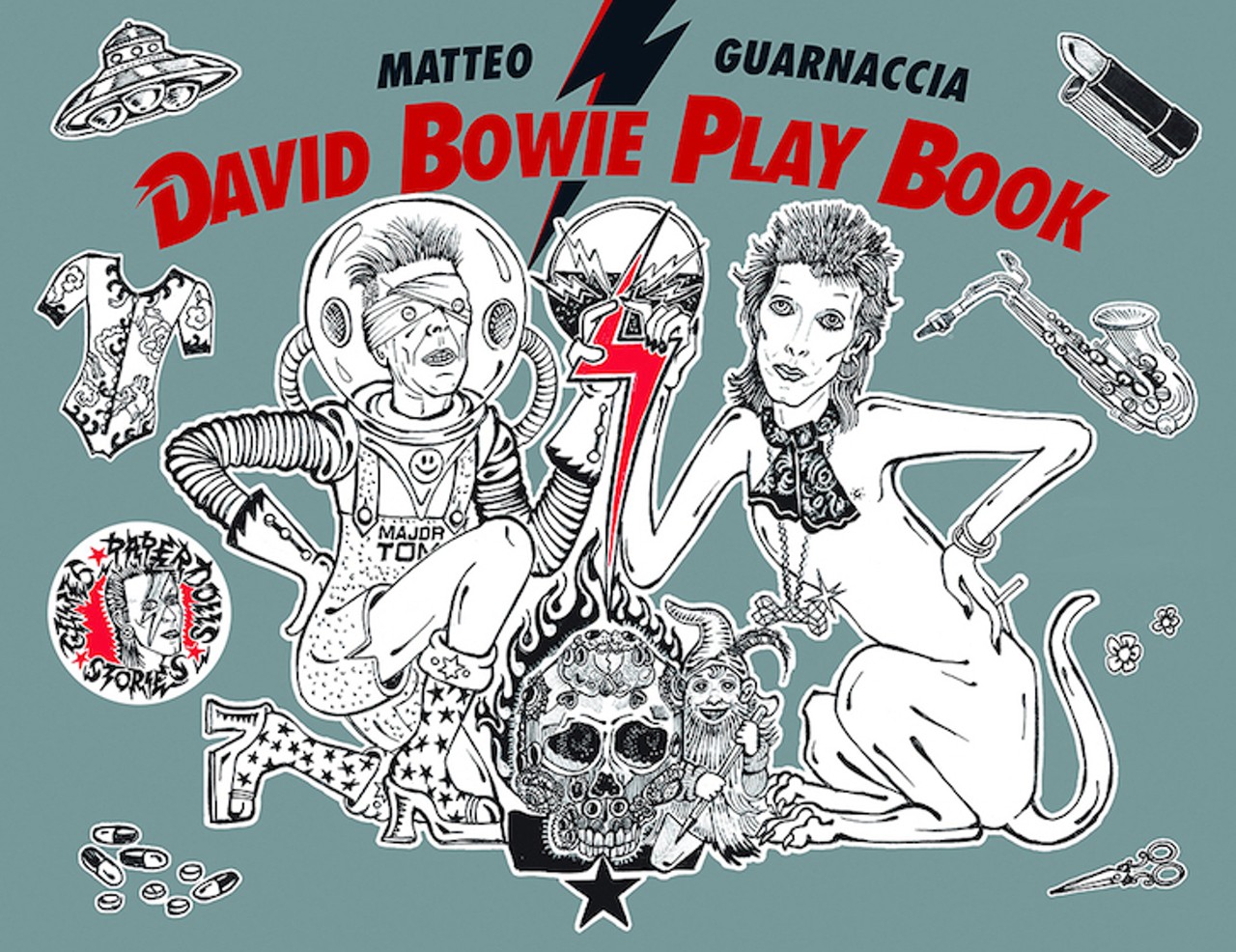  David Bowie Play Book, by Matteo Guarnaccia and Giulia Pivetta (ACC Editions, 96 pages, $29.95)
The old truism that "the clothes make the man," was never more true than in the case of Bowie. More than a mere slave to fashion, though, he created whole personas and lyrical universes out of what he wore. This quirky, oversize tome one-ups "adult coloring books" to present "adult paper-doll books," wherein you may dress your own Bowies as you please from a dazzling area of actual stagewear.