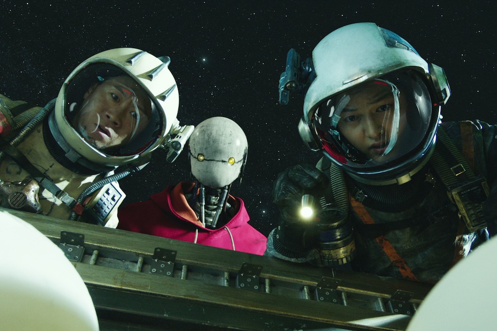 Jin Seon-kyu, Yoo Hai-jin and Song Joong-ki in 'Space Sweepers'