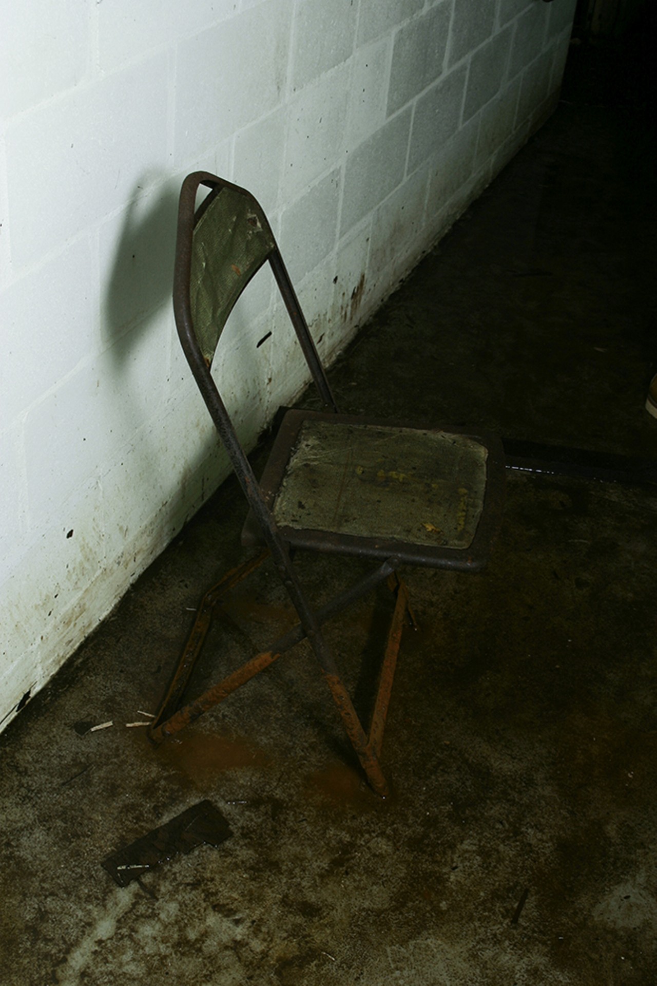 "You can see how this metal chair is slowly melting into the floor. "