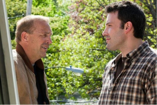 Kevin Costner (left) teaches Ben Affleck about hard work