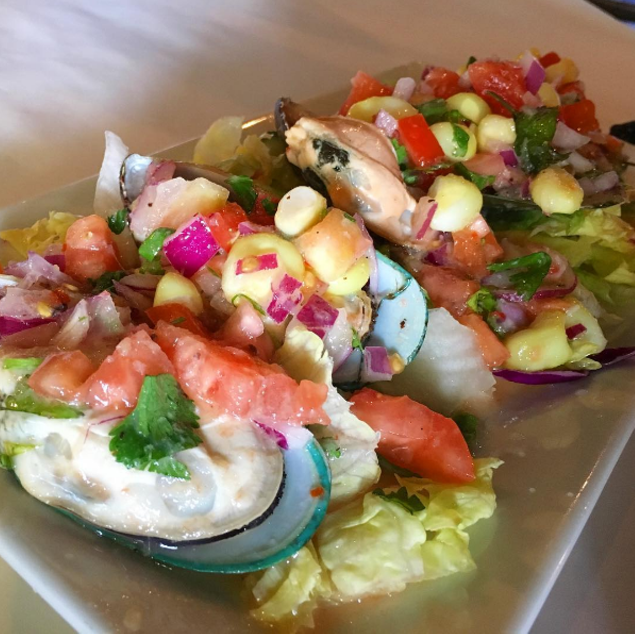Choros a la chalaca from El Inka Grill
7600 Dr. Phillips Blvd., 407-930-2810
You&#146;ve had Peruvian-style ceviche, so now give these steamed mussels on the half shell a try. They&#146;re topped with red onion, spicy rocoto pepper, fresh herbs, lime juice and giant corn kernels called choclo. 
Photo via jasonperlow/Instagram