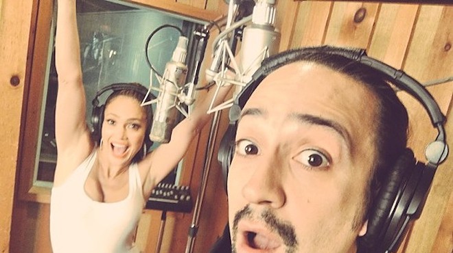 J-Lo and Miranda hard at work on the song in 2016