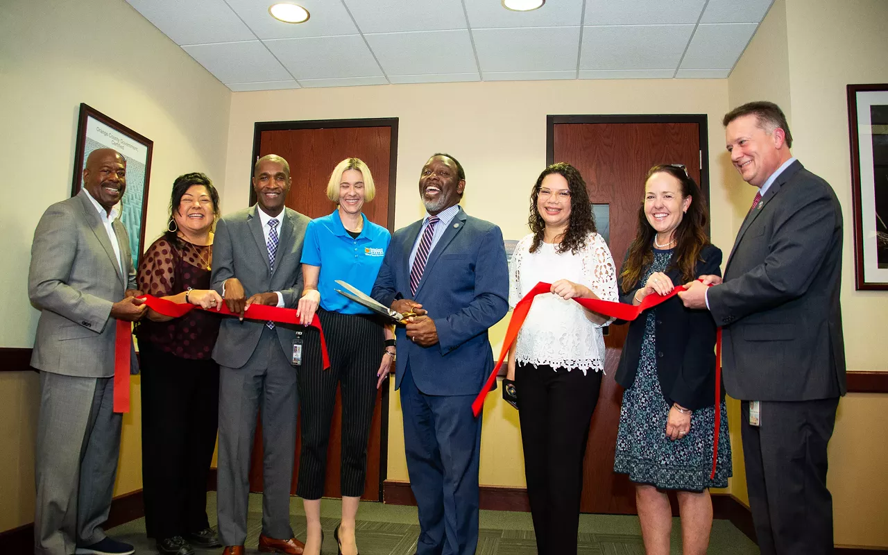 Orange County Mayor Jerry Demings, county commissioners, and county staff celebrate launch of new Office of Tenant Services on March 1, 2023.