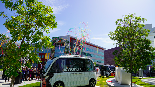 Orlando debuts new free self-driving SWAN shuttles in downtown’s Creative Village