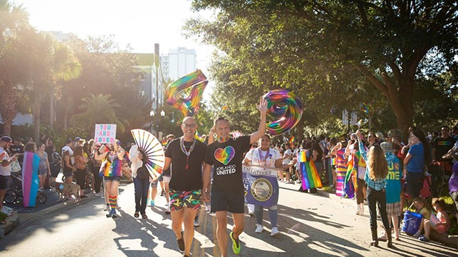 Orlando Rep. Carlos Guillermo Smith in the Pride Parade in 2021