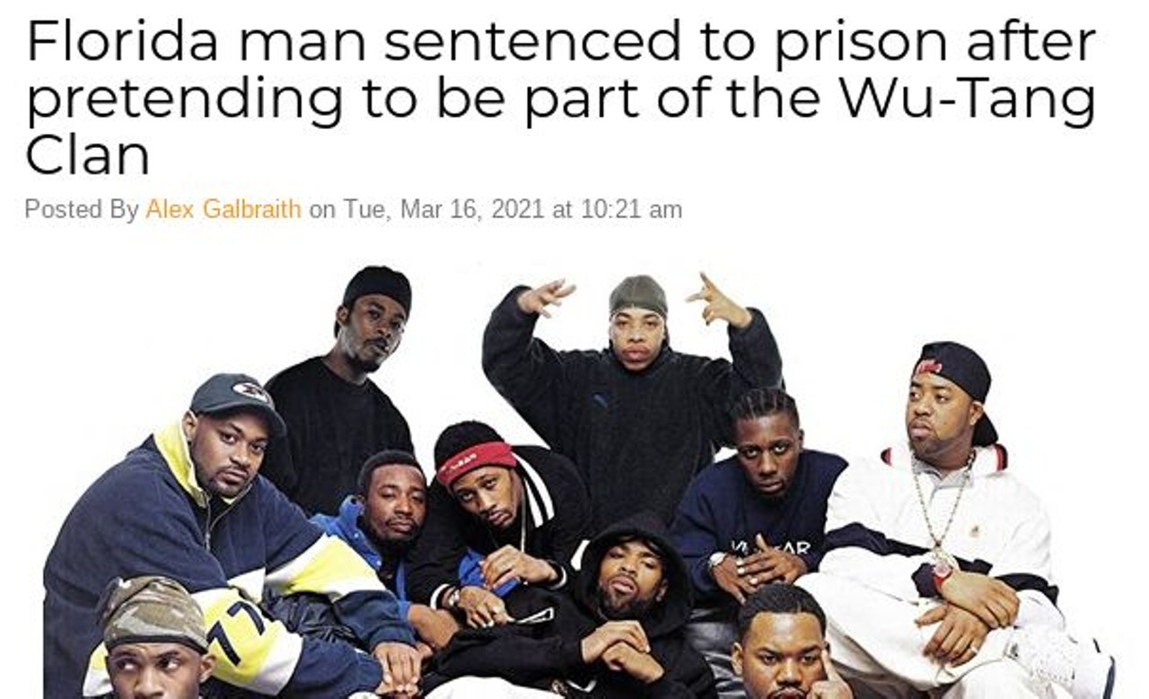 Florida man sentenced to prison after pretending to be part of the Wu-Tang Clan
