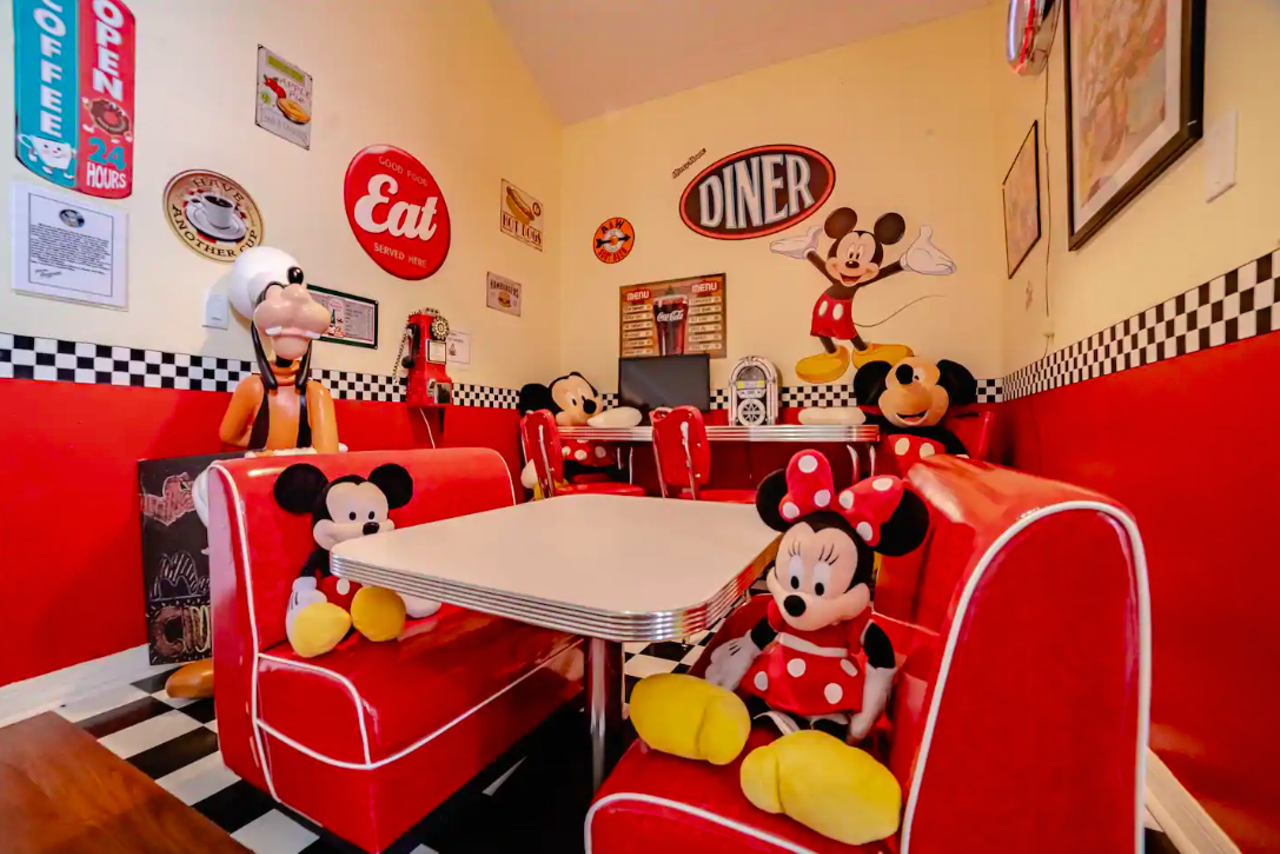 Disney-themed Magical Clubhouse
Kissimmee, $324 per night
Seven-bedroom Disney-themed clubhouse with a pool, gameroom and plenty of Disney decor.
Photo via Airbnb