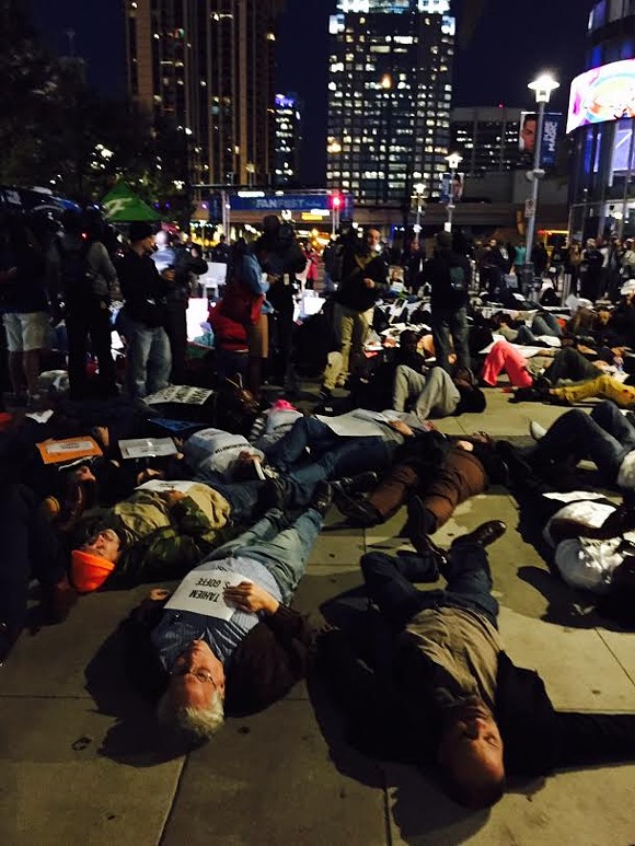 Photo from the die-in in downtown Orlando