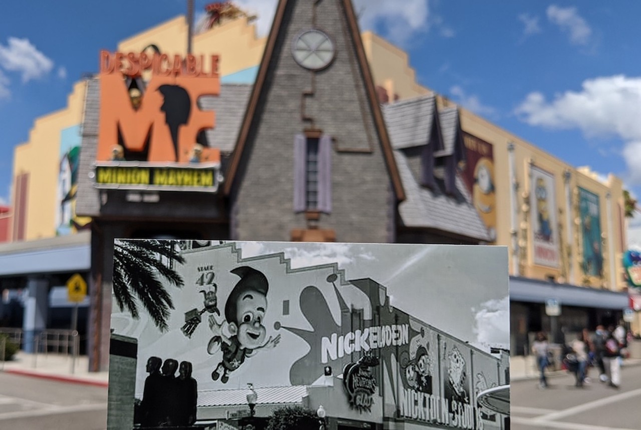 Photos of Universal Orlando thirty years ago, on top on what they look like today