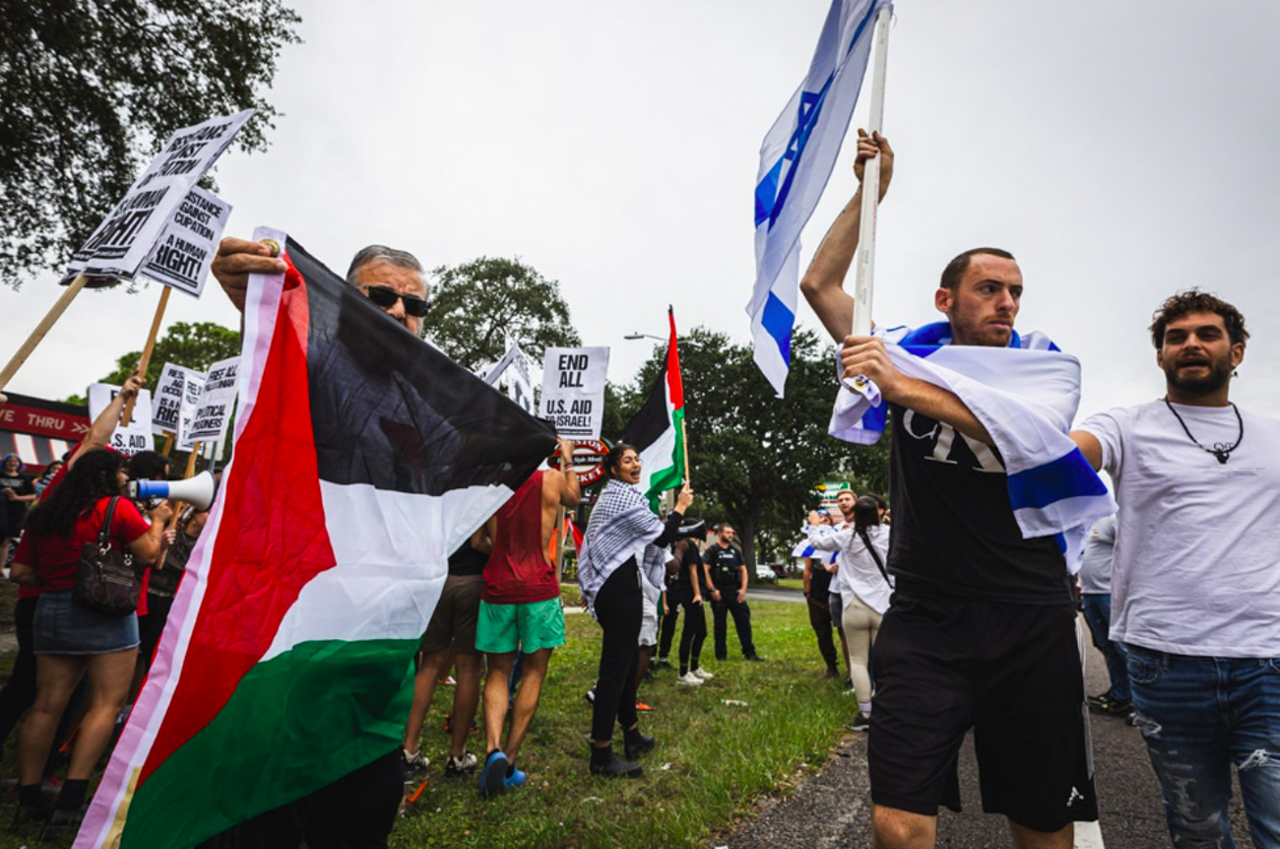 PHOTOS: Palestine and Israel supporters clash in Tampa over the weekend