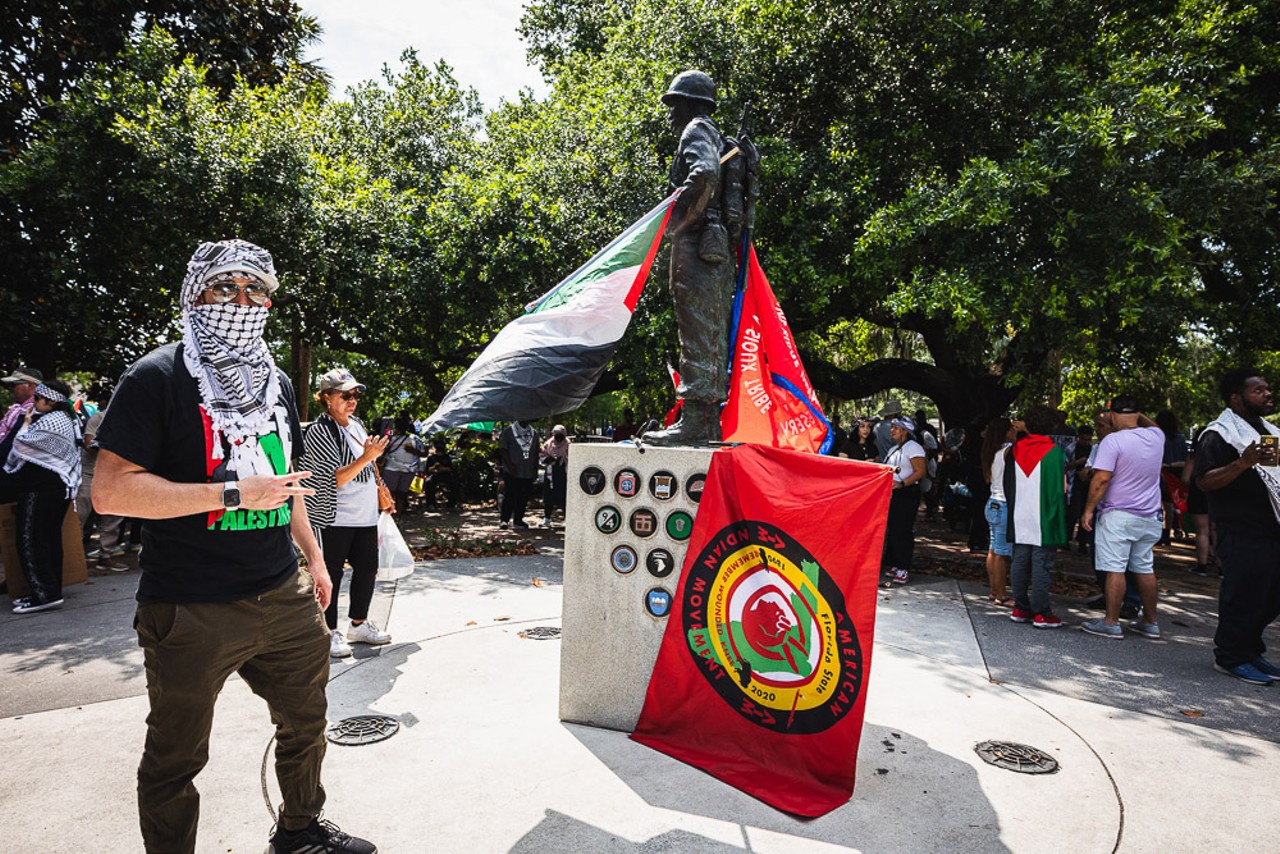 Police arrest two, pepper spray crowd at pro-Palestinian rally in downtown Orlando