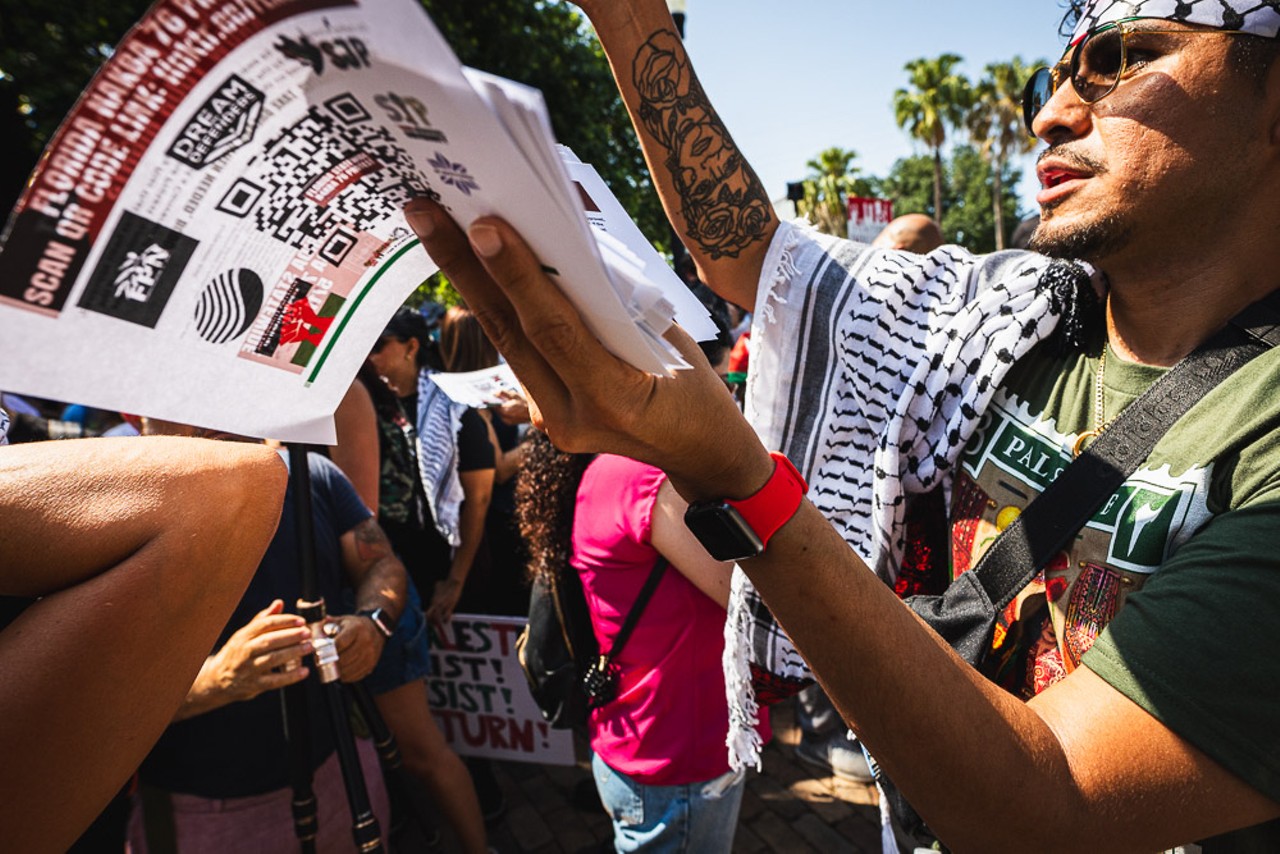 Police arrest two, pepper spray crowd at pro-Palestinian rally in downtown Orlando