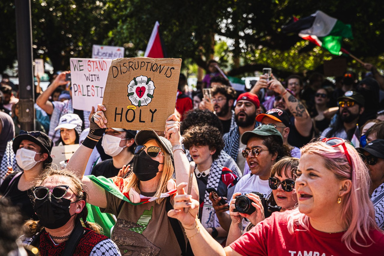 Police arrest two, pepper spray crowd at pro-Palestinian rally in downtown Orlando