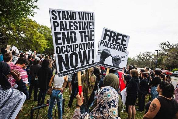 Pro-Palestine activists stage protest outside Maxwell Frost's MadSoul Festival in Orlando