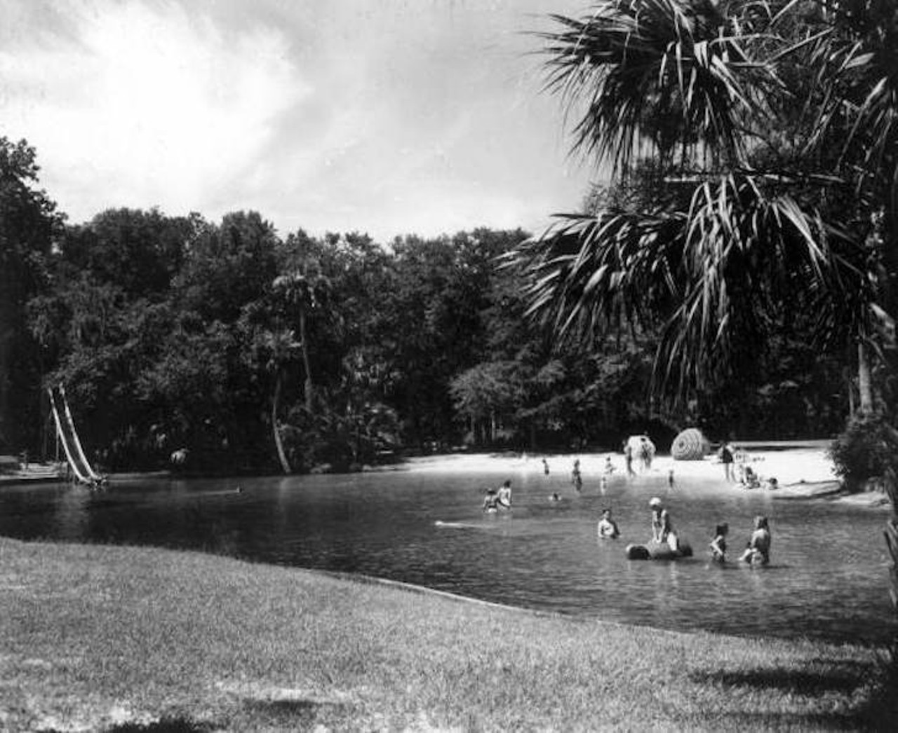 Visitors enjoy the springs, 1946.