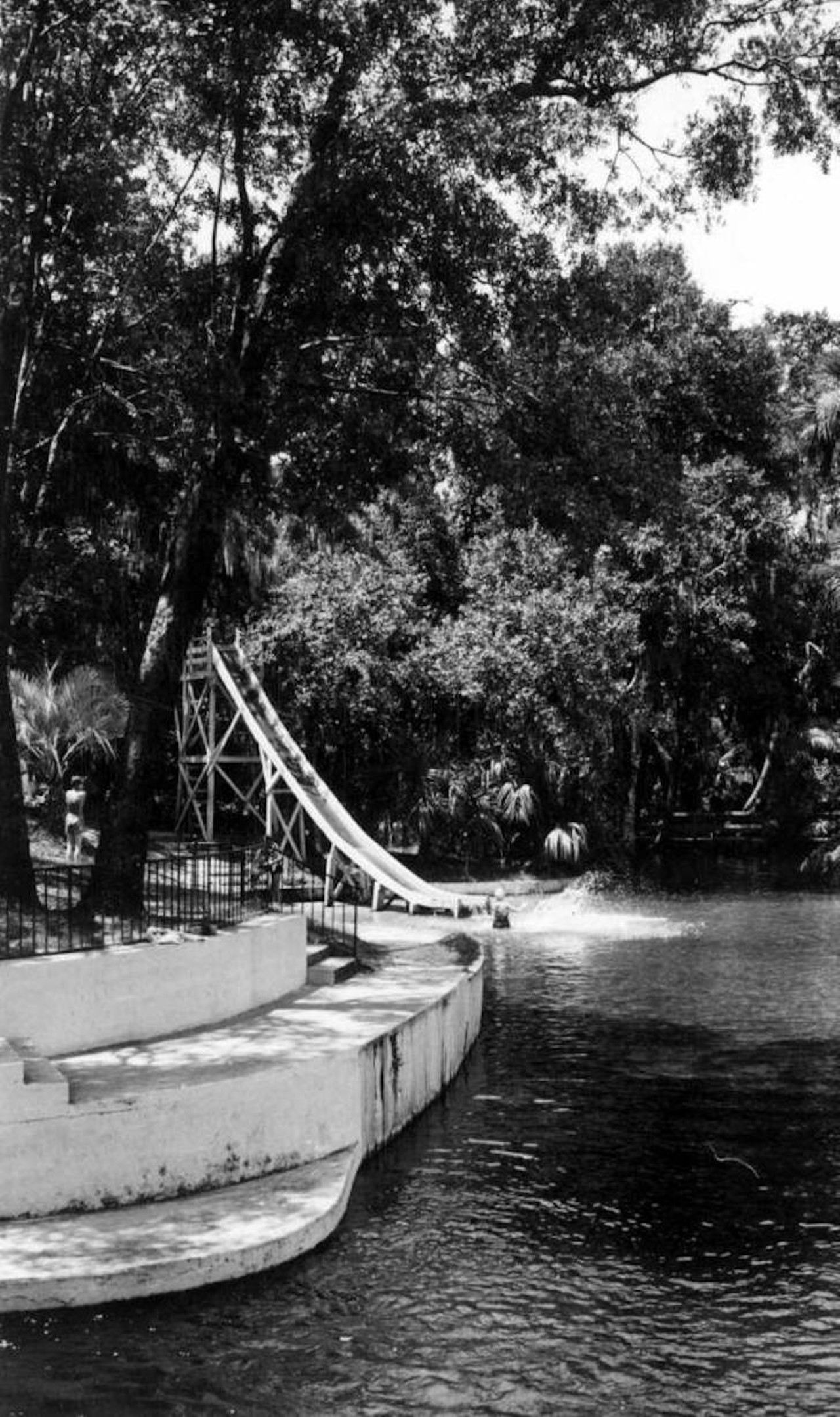View of the springs and the water slide - Sanlando Springs, 1946.
