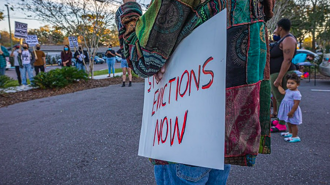 Tampa residents protest a mass eviction.