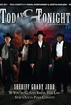 Second from left, Grady Judd dons Western wear for the August cover of Polk County's Today & Tonight magazine.