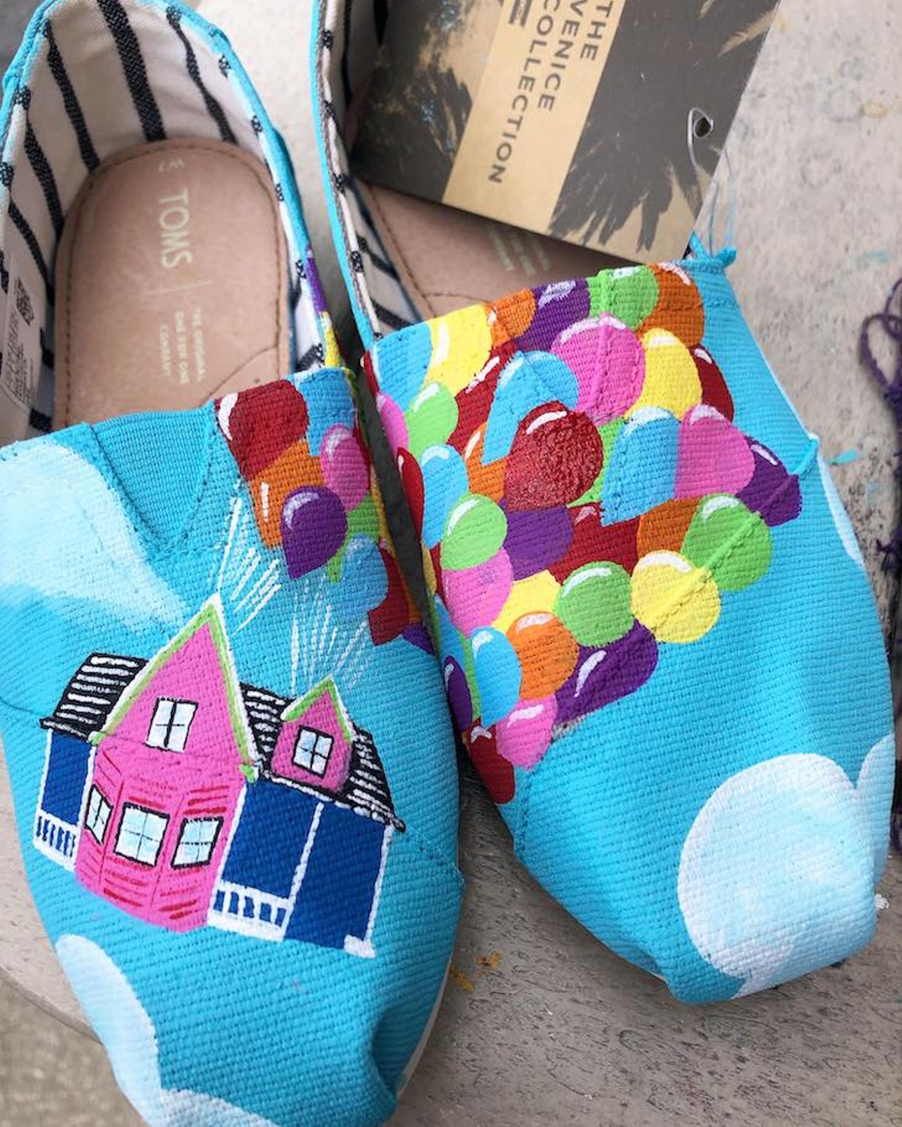 Dropshadow Design   Lena Feliciano was a TOMS Shoes painter at Curl in Disney Springs, but now sells her painted shoes, stickers and digital art prints on her Etsy shop.