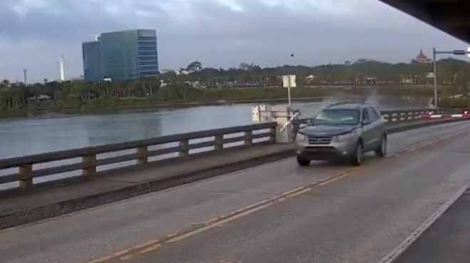 SUV jumps Daytona Beach drawbridge