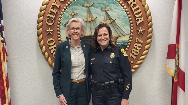 Mayor Jane Castor with Mary O'Connor on May 17, the day she was confirmed as the new chief.
