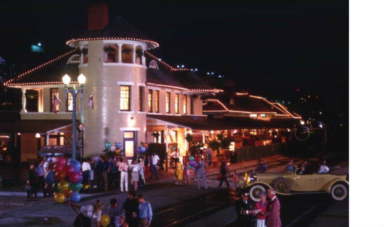 But in 1974, Bob Snow purchased the old train station and turned it into the Church Street Station Nightlife complex, which featured live music, dance clubs and eateries. In the evenings, the party spilled out onto the street. Photo via Florida Memory.