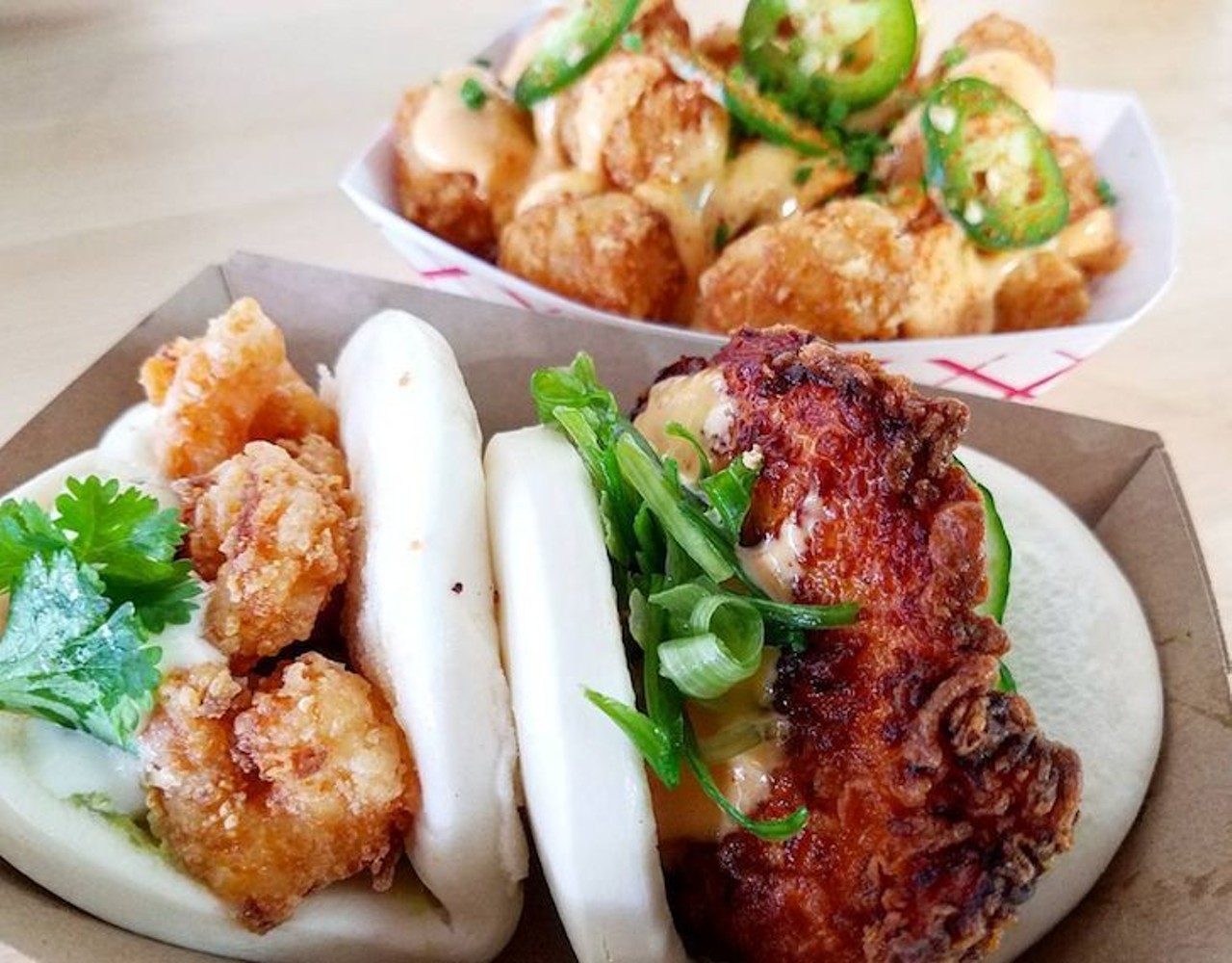 Must-try: Kickin' Chicken and Firecracker Shrimp baos with Fire Tots
Photo via _lex_in_the_city/Instagram