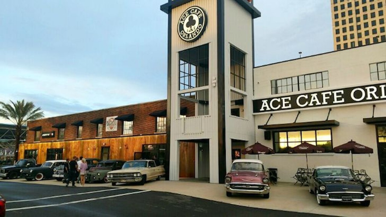 Ace Cafe
100 W. Livingston St., 407-996-6686
The original Ace Cafe was actually established in London in 1938, but it made it eventually made its way to the states. The Orlando cafe--located in the building that used to house this very publication--has been revamped with a beer garden, outdoor stage, and the Stonebridge Motorgallery, which showcases motorsports and rock & roll-inspired artwork, photography, sculptures, and memorabilia, as well as vintage and custom motorcycles. The location also houses a full restaurant, coffee bar, a BMW bike dealership, and more.
Photo via acecafeorlando_official/Instagram