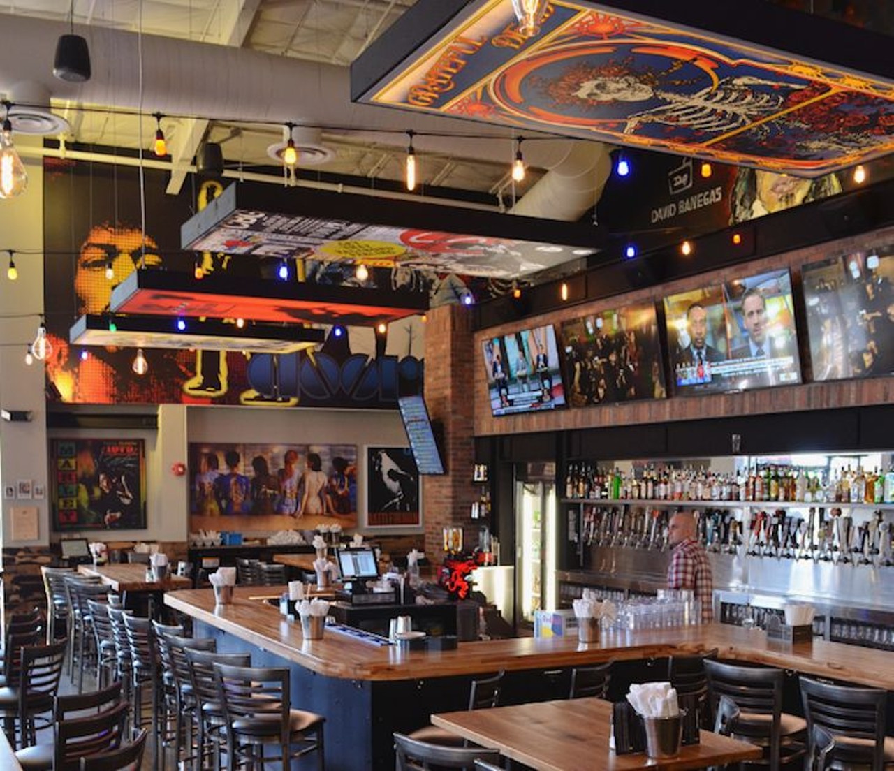 Rock & Brews
6897 S. Semoran Blvd., 407-367-2840
Gene Simmons and Paul Stanley brought their rockin' restaurant chain to the Lee Vista area. The burger and beer joint features an assortment of rock-themed decor, a "Great Wall of Rock," and a variety of music-themed artwork. The crazy-long list of beers, ciders and wines will make you want to rock and roll all night--and party every day.
Photo via rockandbrewsorlando/Instagram