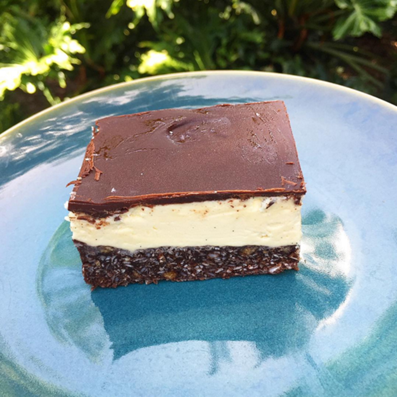 Nanaimo bar at Valhalla Bakery
2603 E. South St., 407-505-9661, valhallabakery.com
The Canadian specialty, usually layered with custard or buttercream, is convincingly veganized at Valhalla. Chef Celine Duvoisin (see also the pulled jackfruit BBQ sandwich, Market on South) is some kind of magical unicorn kitchen witch.
Photo via Instagram user valhallabakery