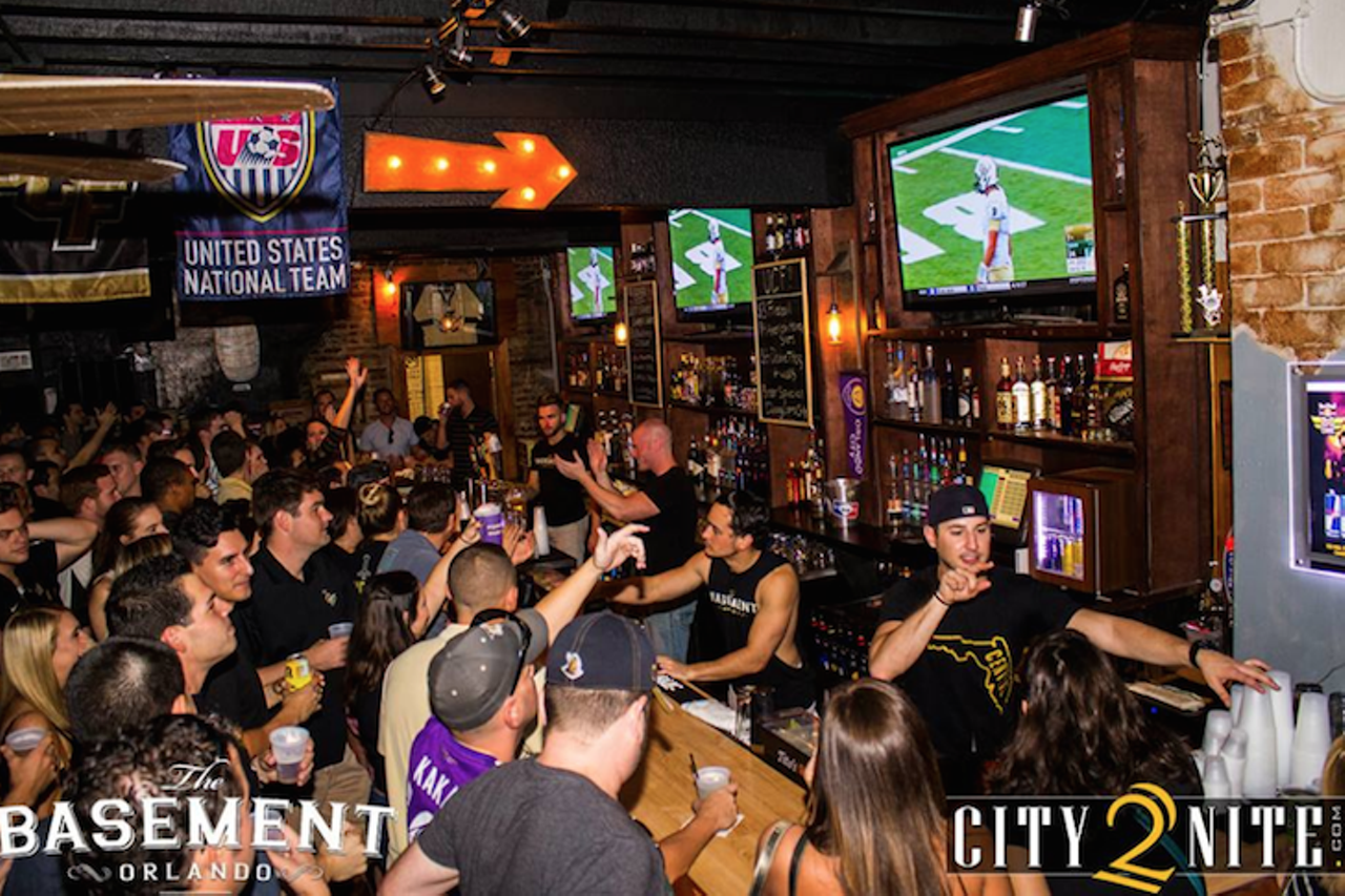 The Basement
68 E. Pine St., 407-250-4840, 
The Basement, aka the bar that gave out free beers each week UCF lost, is still in the spotlight as one of Orlando&#146;s best sports bars. These guys keep it real with the college crowd providing shot specials from 11 a.m. to 2 a.m. 
Photo via The Basement/Facebook
