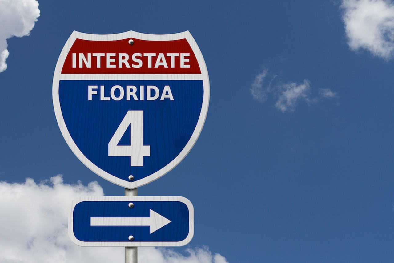 The I-4 "Dead Zone"
Interstate-4, at the south end of the interstate bridge across the St. Johns River, Seminole County
According to legend, this part of I-4 was built on a Swedish settlement plagued by yellow fever. The graves, the story goes, were plowed over to build the highway. People have reported seeing pioneer ghosts standing on the road and hearing voices ask “Who’s there?” and “Why?” on truck radios. There have also been a huge number of accidents here, anywhere from 1,000 to 2,000 since it opened, depending on the source.