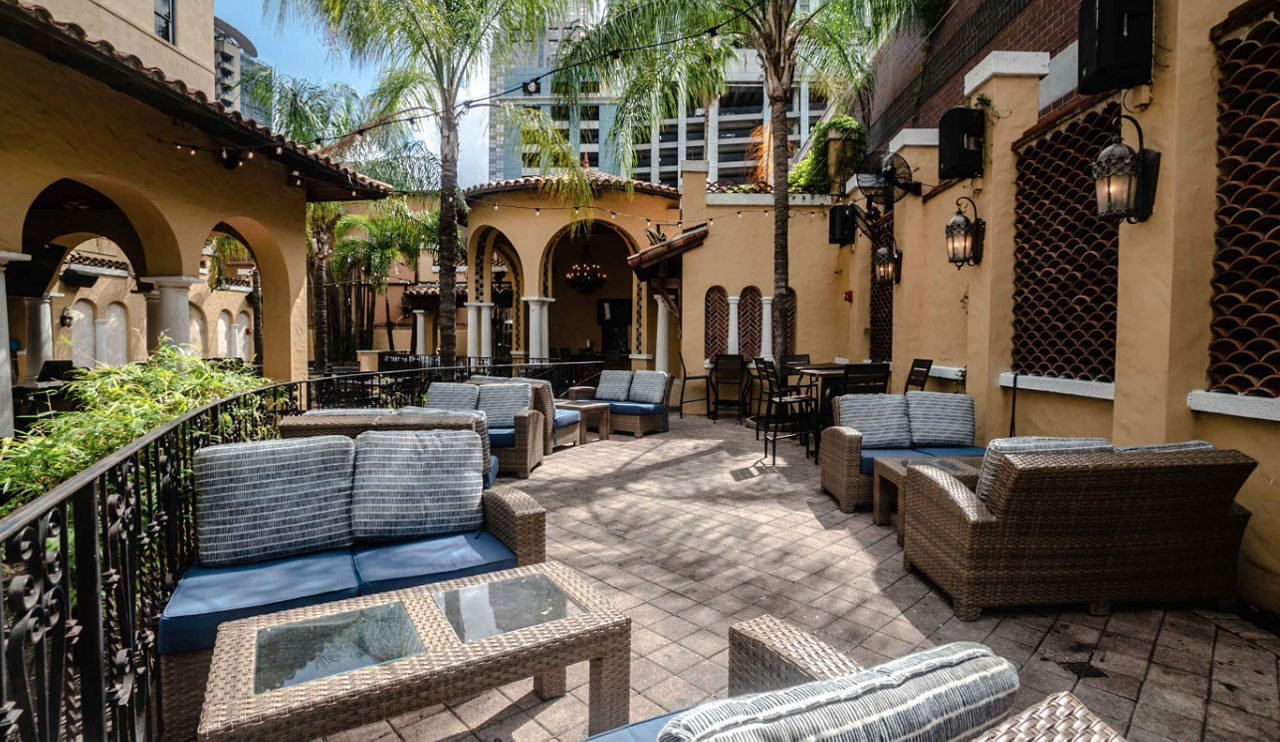 Ember
42 W. Central Blvd., Orlando
Grab a drink on Ember's picturesque Mediterranean piazza-themed patio. The 7,600-square-foot outdoor terrace hosts sofas and a beautiful bar.